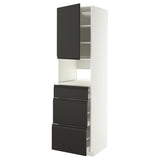 METOD / MAXIMERA high cabinet f built-in appliances, white/Upplöv matt anthracite, 60x60x220 cm