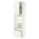 METOD / MAXIMERA high cabinet f built-in appliances, white/Vallstena white, 60x60x220 cm