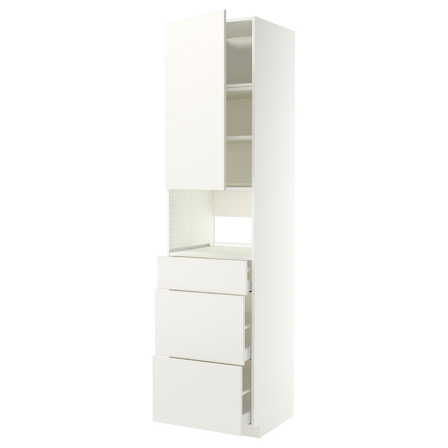 METOD / MAXIMERA high cabinet f built-in appliances, white/Veddinge white, 60x60x240 cm