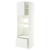 METOD / MAXIMERA high cabinet f built-in appliances, white/Voxtorp matt white, 60x60x200 cm