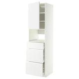 METOD / MAXIMERA high cabinet f built-in appliances, white/Voxtorp matt white, 60x60x220 cm