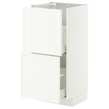 METOD / MAXIMERA base cabinet with 2 drawers, white/Aspudden matt white, 40x37 cm