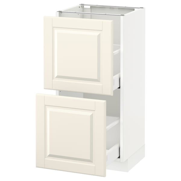 METOD / MAXIMERA base cabinet with 2 drawers, white/Bodbyn off-white, 40x37 cm