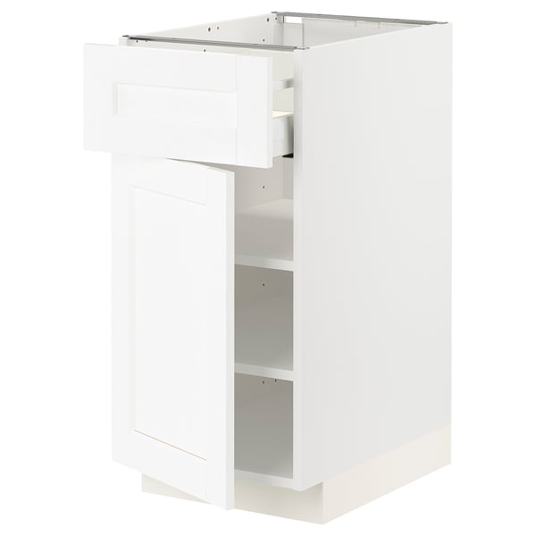 METOD / MAXIMERA base cabinet with drawer/door, white Enköping/white wood effect, 40x60 cm