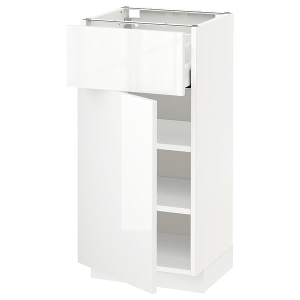 METOD / MAXIMERA base cabinet with drawer/door, white/Ringhult white, 40x37 cm