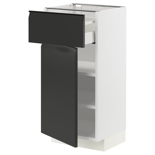 METOD / MAXIMERA base cabinet with drawer/door, white/Upplöv matt anthracite, 40x37 cm
