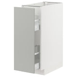 METOD / MAXIMERA base cabinet/pull-out int fittings, white/Havstorp light grey, 30x60 cm