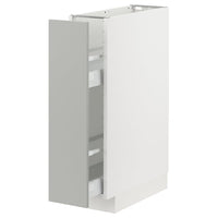 METOD / MAXIMERA base cabinet/pull-out int fittings, white/Havstorp light grey, 20x60 cm