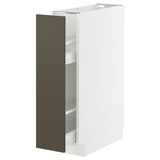 METOD / MAXIMERA base cabinet/pull-out int fittings, white/Havstorp brown-beige, 20x60 cm