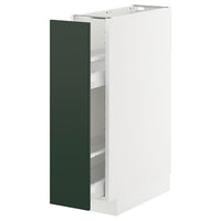 METOD / MAXIMERA base cabinet/pull-out int fittings, white/Havstorp deep green, 20x60 cm