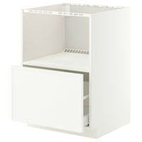 METOD / MAXIMERA base cabinet f built-in appliances, white/Aspudden matt white, 60x60 cm