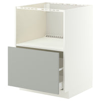METOD / MAXIMERA base cabinet f built-in appliances, white/Havstorp light grey, 60x60 cm