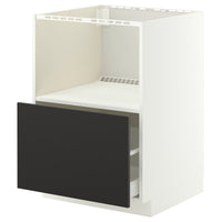 METOD / MAXIMERA base cabinet f built-in appliances, white/Nickebo matt anthracite, 60x60 cm