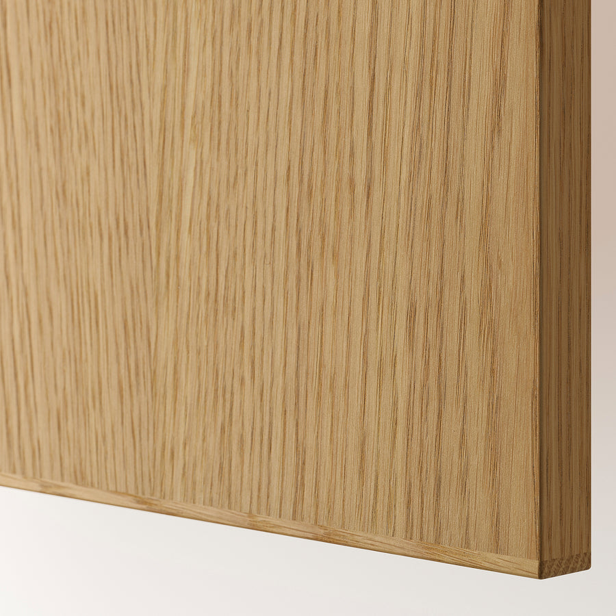 METOD / MAXIMERA base cabinet f built-in appliances, white/Sinarp oak veneer, 60.0x80.0x60.0 cm