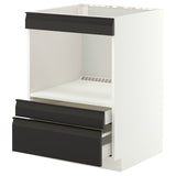 METOD / MAXIMERA base cabinet f built-in appliances, white/Upplöv matt anthracite, 60x60 cm