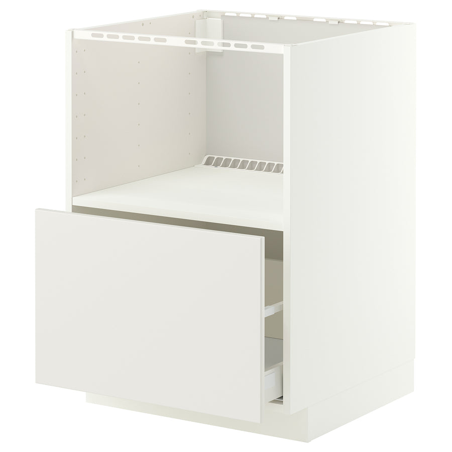 METOD / MAXIMERA base cabinet f built-in appliances, white/Veddinge white, 60x60 cm
