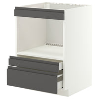 METOD / MAXIMERA base cabinet f built-in appliances, white/Voxtorp dark grey, 60x60 cm