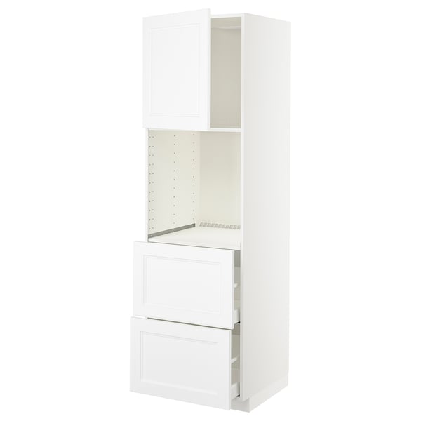 METOD / MAXIMERA hi cab f ov w dr/2 frnts/2 hi drwrs, white/Axstad matt white, 60x60x200 cm