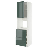 METOD / MAXIMERA hi cab f ov w dr/2 frnts/2 hi drwrs, white/Kallarp high-gloss dark grey-green, 60x60x220 cm