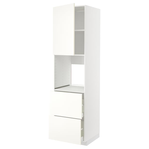 METOD / MAXIMERA hi cab f ov w dr/2 frnts/2 hi drwrs, white/Vallstena white, 60x60x220 cm