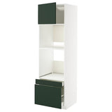 METOD / MAXIMERA hi cab f ov/combi ov w dr/2 drwrs, white/Havstorp deep green, 60x60x200 cm