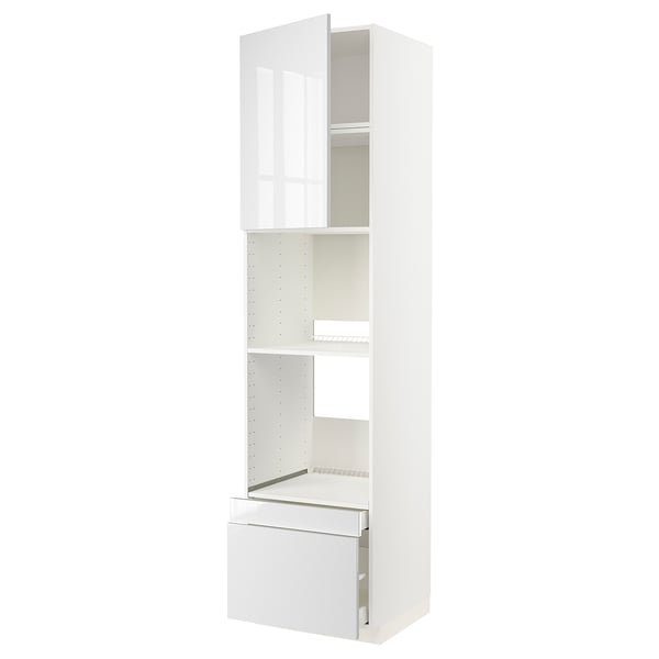 METOD / MAXIMERA hi cab f ov/combi ov w dr/2 drwrs, white/Ringhult white, 60x60x240 cm