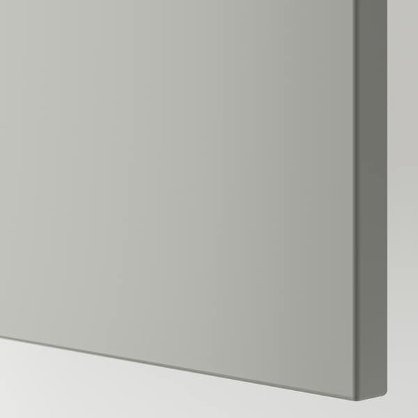 METOD / MAXIMERA - High cab for oven/micro w drawer, white/Havstorp light grey, 60x60x140 cm