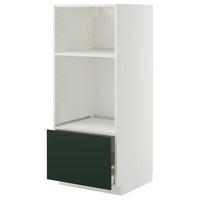 METOD / MAXIMERA high cabinet f built-in appliances, white/Havstorp deep green, 60x60x140 cm