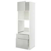 METOD / MAXIMERA high cabinet f built-in appliances, white/Havstorp light grey, 60x60x200 cm