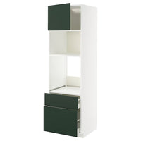 METOD / MAXIMERA high cabinet f built-in appliances, white/Havstorp deep green, 60x60x200 cm