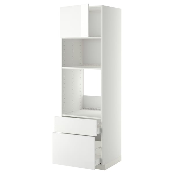 METOD / MAXIMERA high cabinet f built-in appliances, white/Ringhult white, 60x60x200 cm