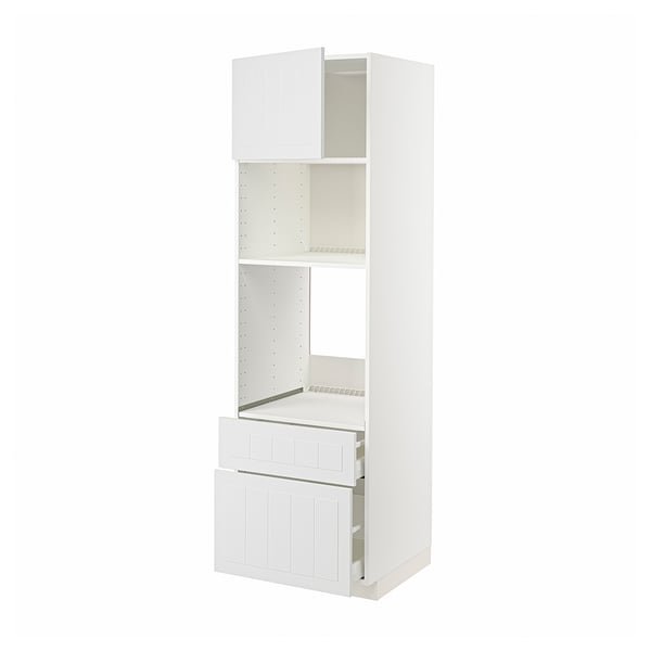 METOD / MAXIMERA high cabinet f built-in appliances, white/Stensund white, 60x60x200 cm