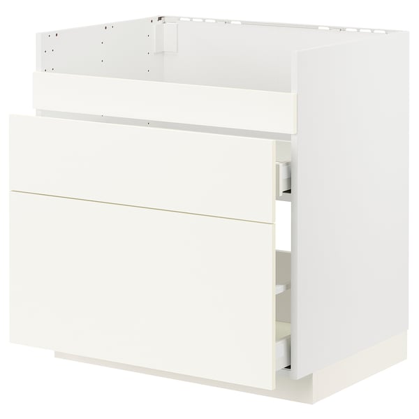 METOD / MAXIMERA base cb f HAVSEN snk/3 frnts/2 drws, Width: 80.0 cmDepth: 61.6 cmHeight: 88.0 cmFrame depth: 60.0 cmFrame height: 80.0 cm