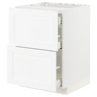 METOD / MAXIMERA base cab f hob/2 fronts/3 drawers, white Enköping/white wood effect, 60x60 cm