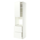 METOD / MAXIMERA high cabinet f oven+door/2 drawers, white/Aspudden matt white, 60x60x240 cm