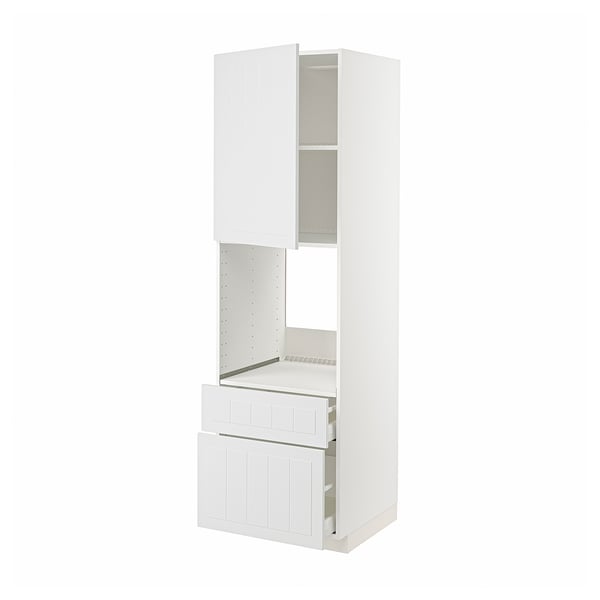 METOD / MAXIMERA high cabinet f oven+door/2 drawers, white/Stensund white, 60x60x200 cm
