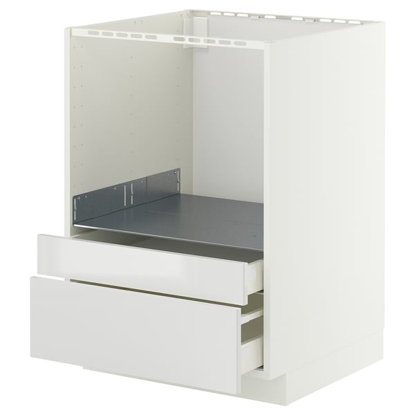 METOD / MAXIMERA base cabinet f combi micro/drawers, white/Ringhult white, 60x60 cm
