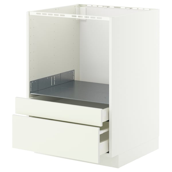 METOD / MAXIMERA base cabinet f combi micro/drawers, white/Vallstena white, 60x60 cm