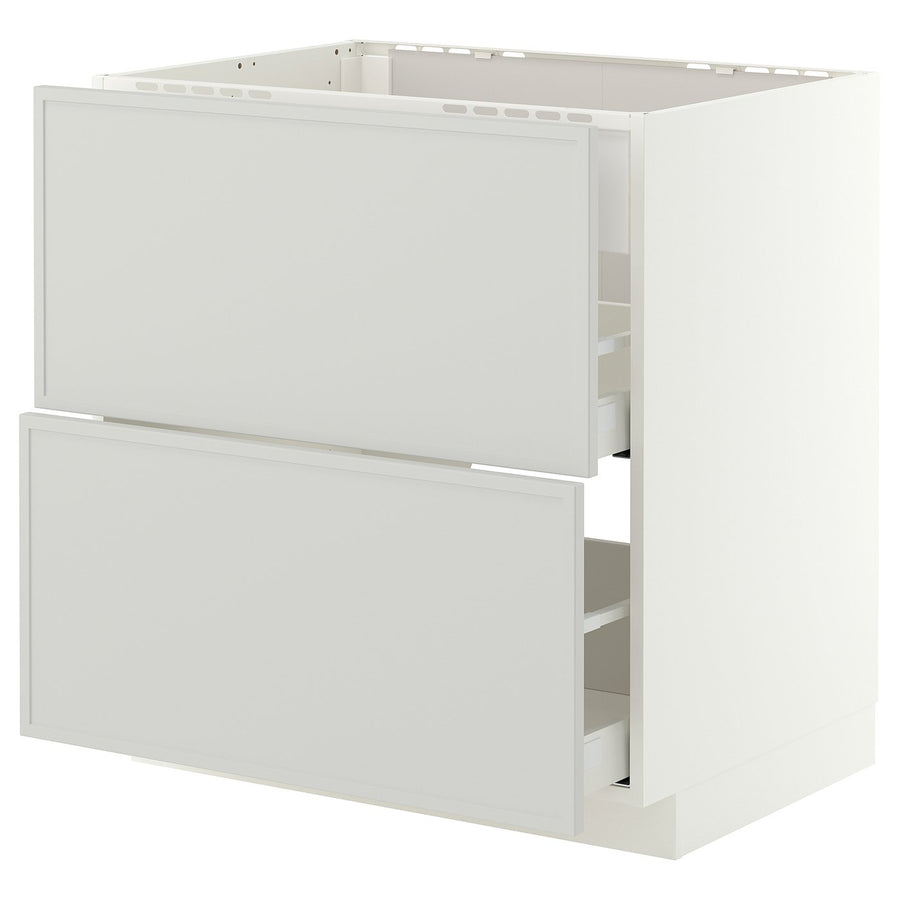 METOD / MAXIMERA base cab f hob/int extractor w drw, white/Aspudden light grey, 80x60 cm