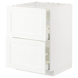 METOD / MAXIMERA base cab f hob/int extractor w drw, white Enköping/white wood effect, 60x60 cm