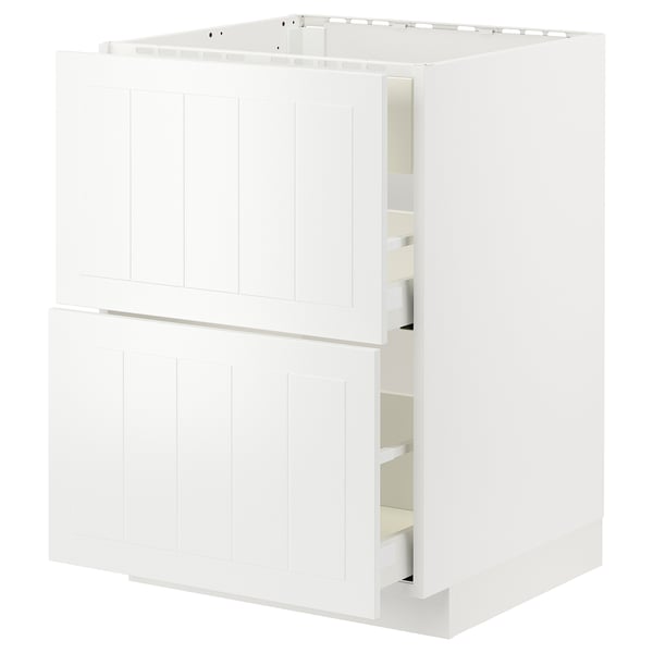 METOD / MAXIMERA base cab f hob/int extractor w drw, white/Stensund white, 60x60 cm