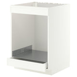 METOD / MAXIMERA base cab for hob+oven w drawer, white/Aspudden matt white, 60x60 cm