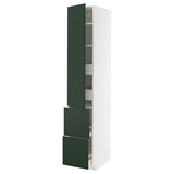 METOD / MAXIMERA hi cab w shlvs/4 drawers/dr/2 frnts, white/Havstorp deep green, 40x60x220 cm