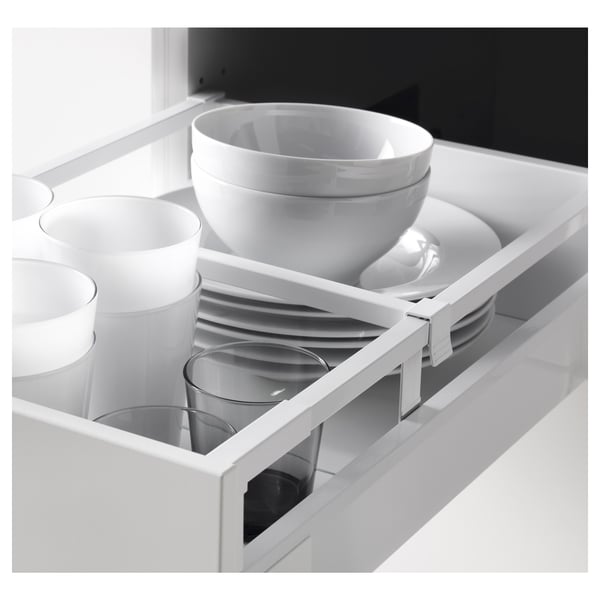 METOD / MAXIMERA hi cab w shlvs/4 drawers/dr/2 frnts, white/Veddinge white, 40x60x220 cm