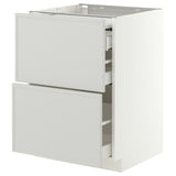 METOD / MAXIMERA bc w pull-out work surface/3drw, white/Aspudden light grey, 60x60 cm