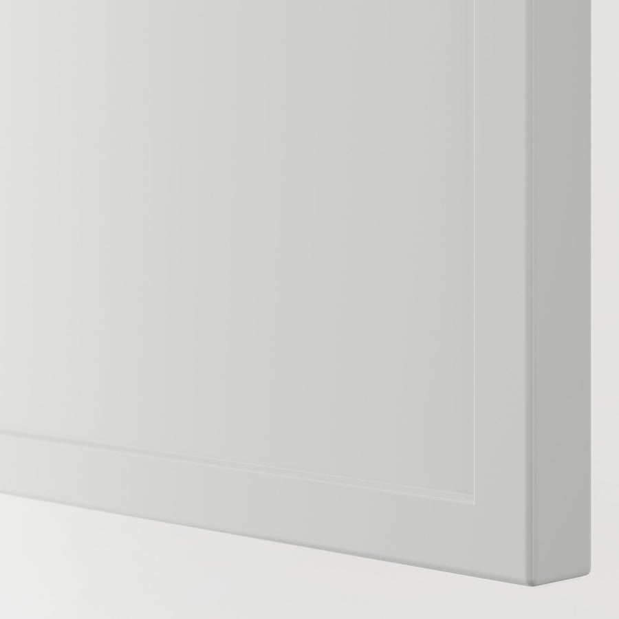 METOD / MAXIMERA wall cabinet with door/2 drawers, white/Aspudden light grey, 40x100 cm