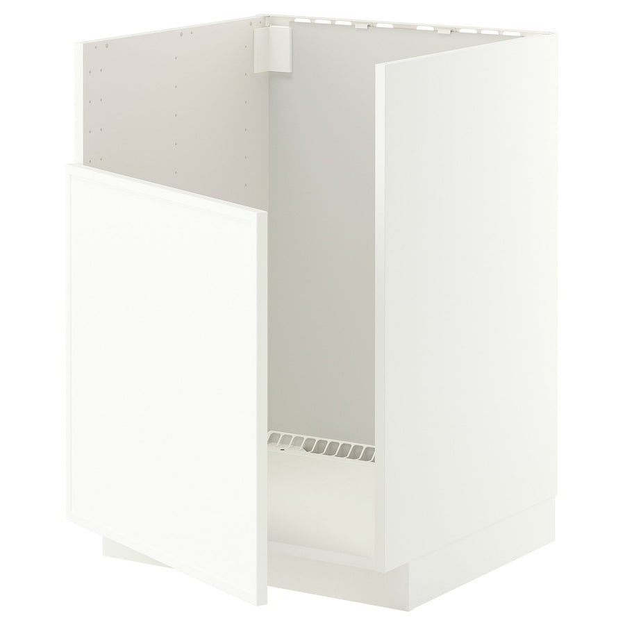 METOD base cab f TALLSJÖN sink, white/Aspudden matt white, 60x60 cm