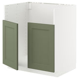METOD base cab f TALLSJÖN sink, white/Axstad grey-green, 80x60 cm