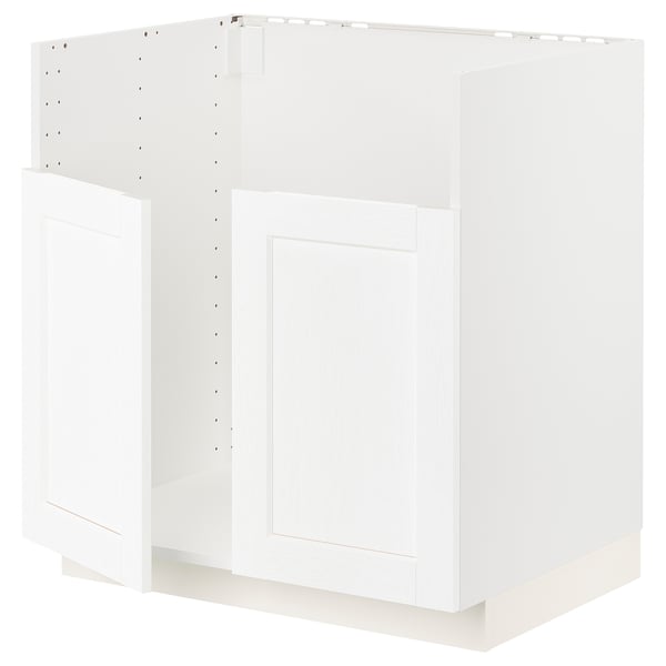METOD base cab f TALLSJÖN sink, white Enköping/white wood effect, 80x60 cm