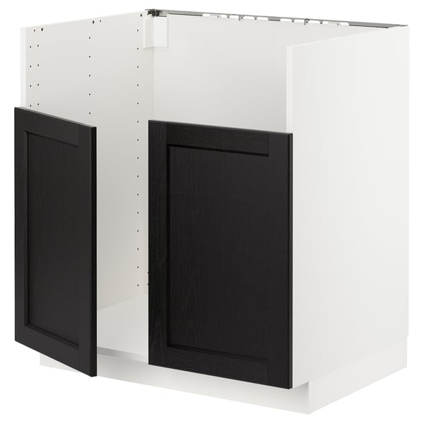 METOD base cab f TALLSJÖN sink, white/Lerhyttan black stained, 80x60 cm